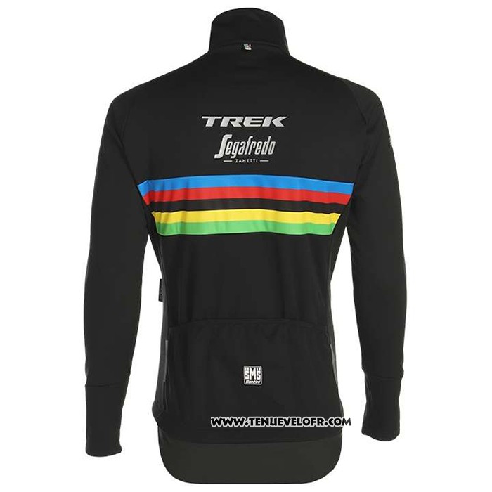 2020 Maillot Ciclismo UCI Mondo Champion Trek Segafredo Noir Manches Longues et Cuissard